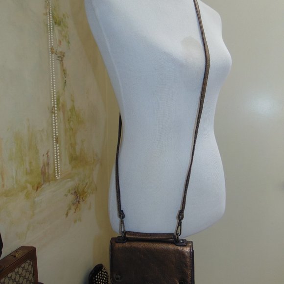 Kooba Copper Crossbody Wallet Bifold Leather Purse Pocketbook Shoulder Handbag - Picture 2 of 12